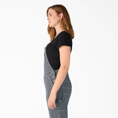 Women's Hickory Stripe Boyfriend Fit Bib Overalls-Women|Dickies