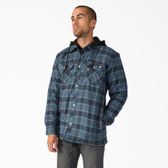 Water Repellent Flannel Hooded Shirt Jacket-Men|Dickies