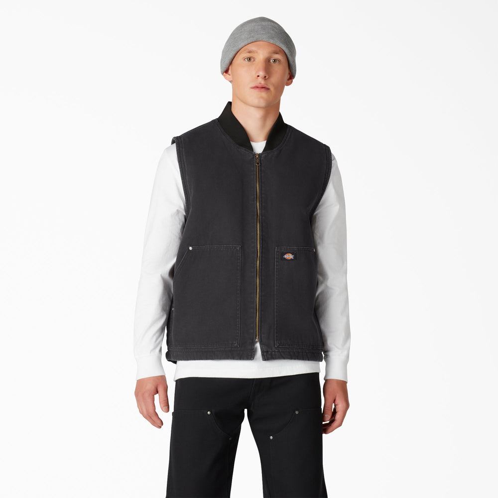 Stonewashed Duck High Pile Fleece Lined Vest-Men|Dickies