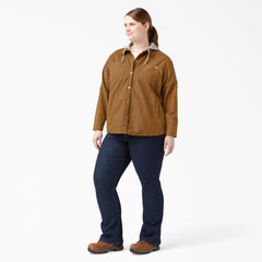 Women's Plus Duck Hooded Shirt Jacket-Women|Dickies
