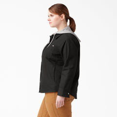 Women's Plus Duck Hooded Shirt Jacket-Women|Dickies