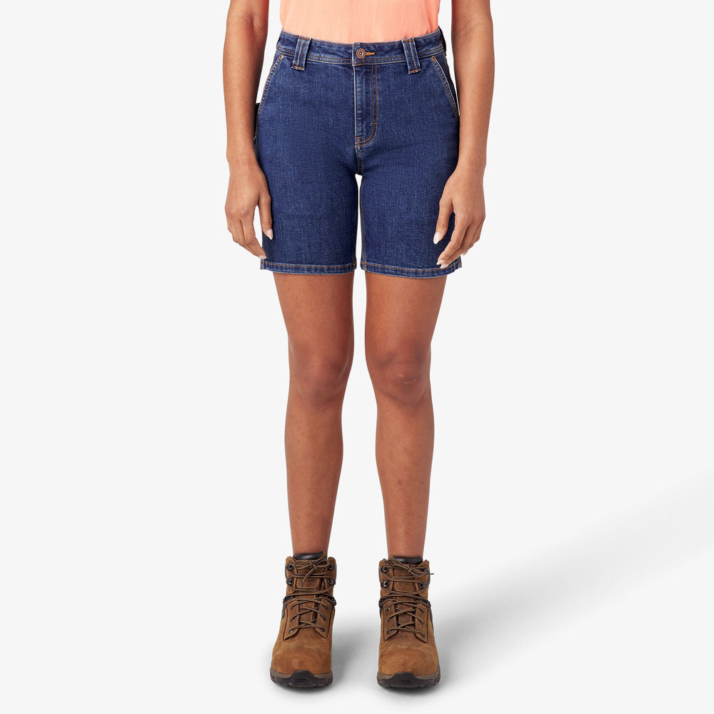 Women’s Relaxed Fit Denim Carpenter Shorts, 7"-Women|Dickies