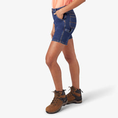 Women’s Relaxed Fit Denim Carpenter Shorts, 7"-Women|Dickies