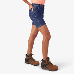 Women’s Relaxed Fit Denim Carpenter Shorts, 7"-Women|Dickies