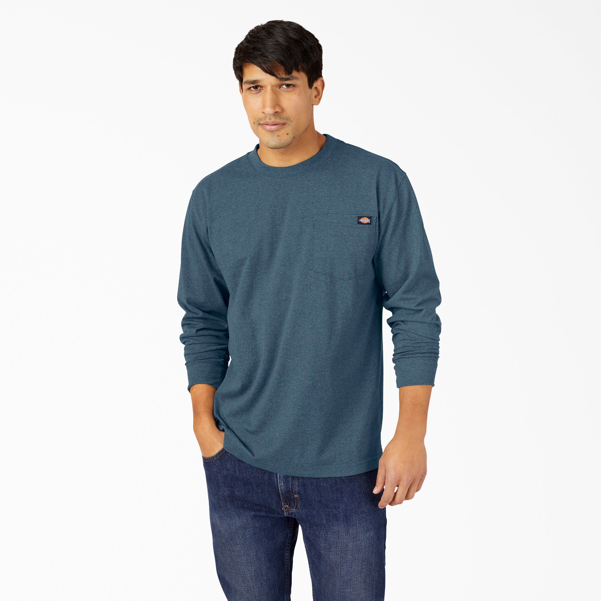 Heavyweight Heathered Long Sleeve Pocket T-Shirt-Men|Dickies