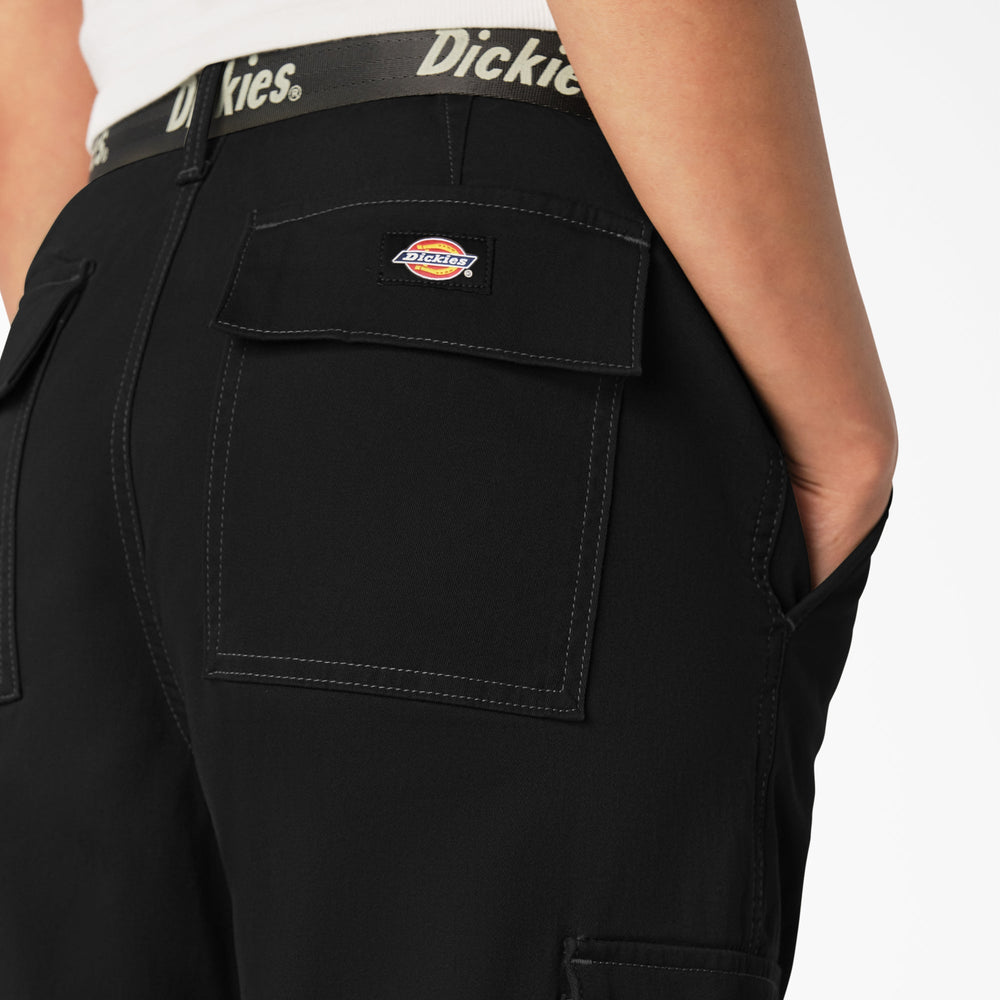 Women's Relaxed Fit Contrast Stitch Cropped Cargo Pants-Sale|Dickies