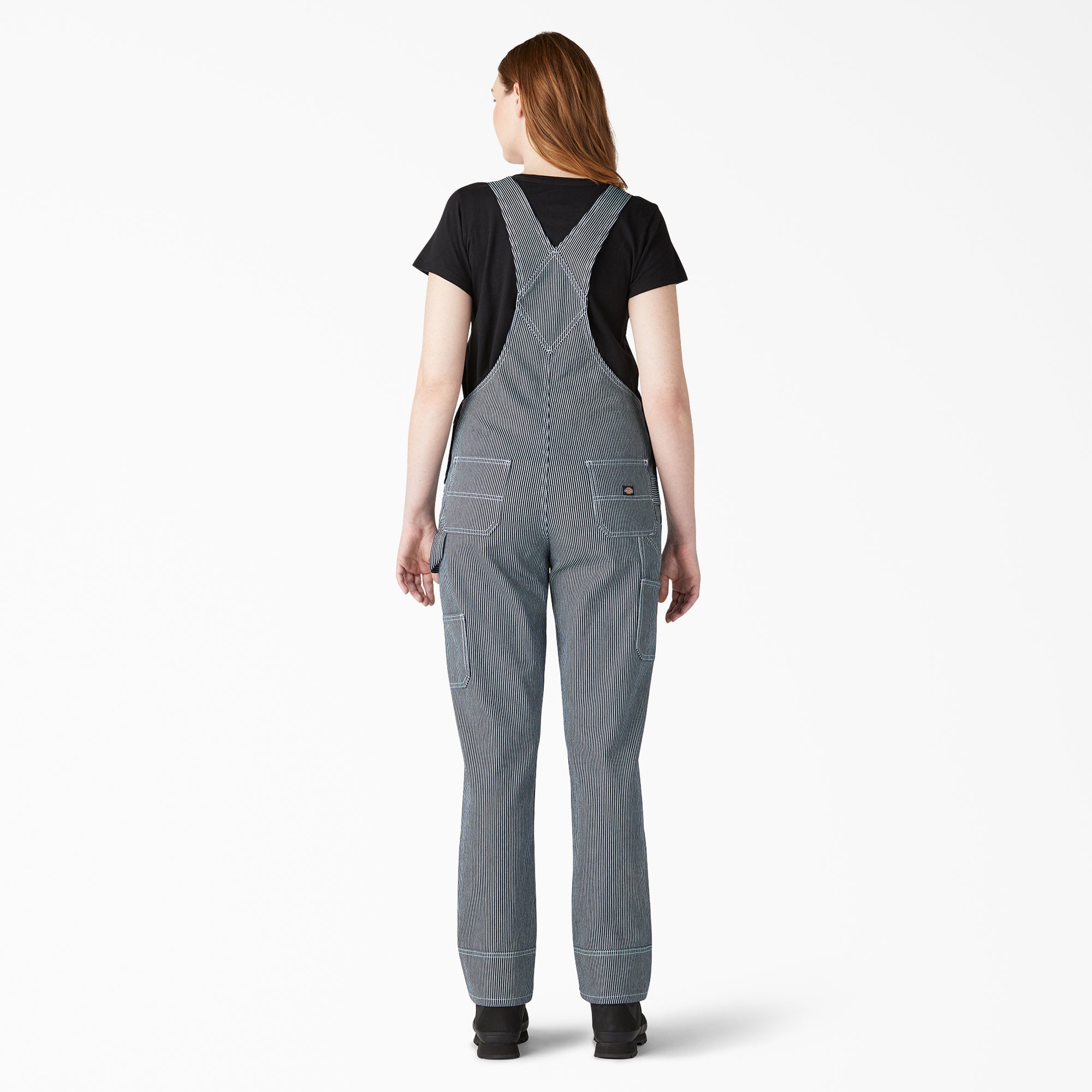 Women's Hickory Stripe Boyfriend Fit Bib Overalls-Women|Dickies