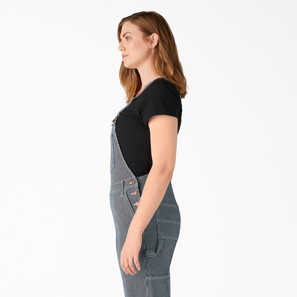 Women's Hickory Stripe Boyfriend Fit Bib Overalls-Women|Dickies