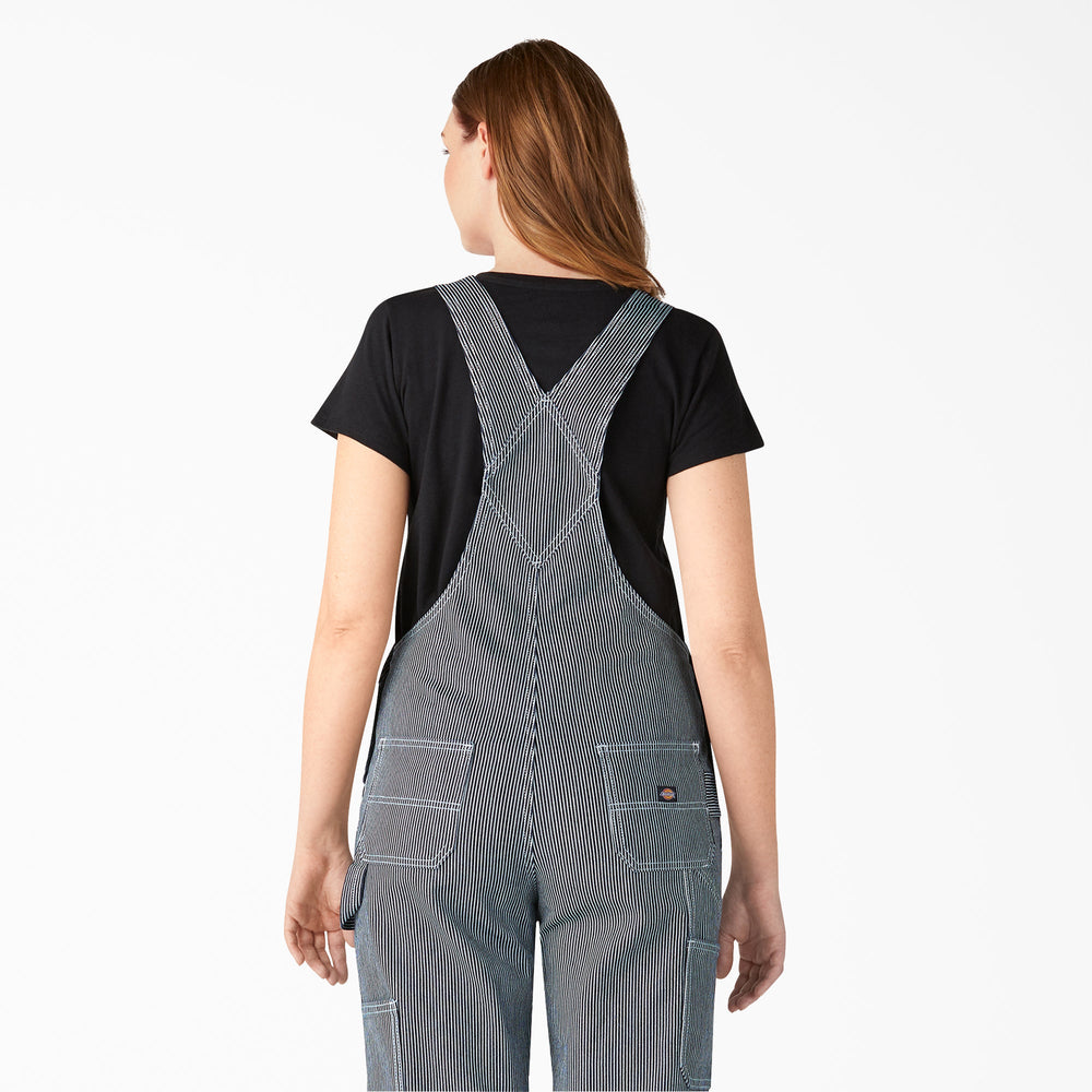 Women's Hickory Stripe Boyfriend Fit Bib Overalls-Women|Dickies