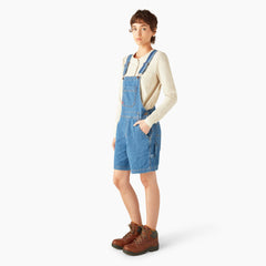 Women's Relaxed Fit Bib Shortalls, 7"-Women|Dickies