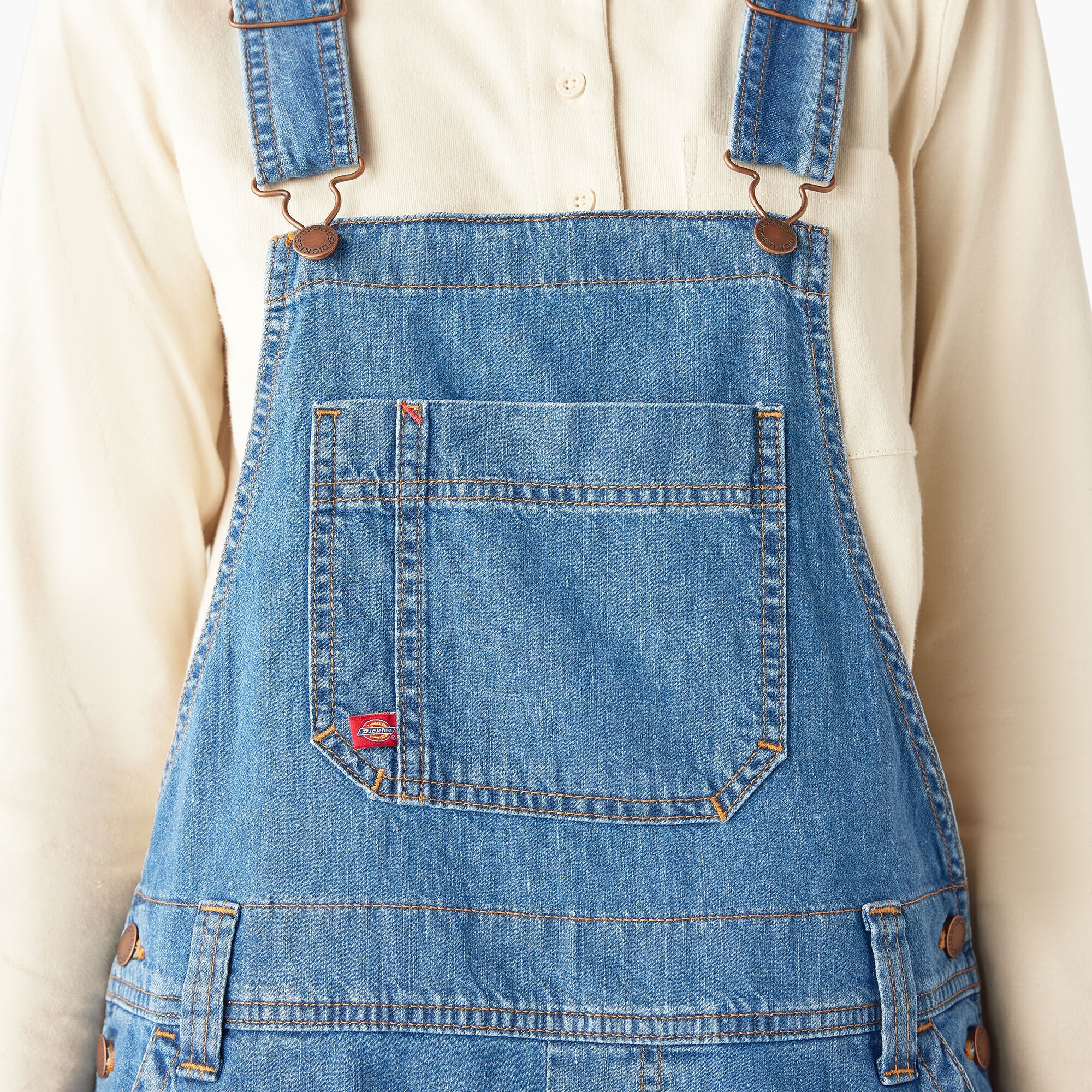 Women's Relaxed Fit Bib Shortalls, 7"-Women|Dickies