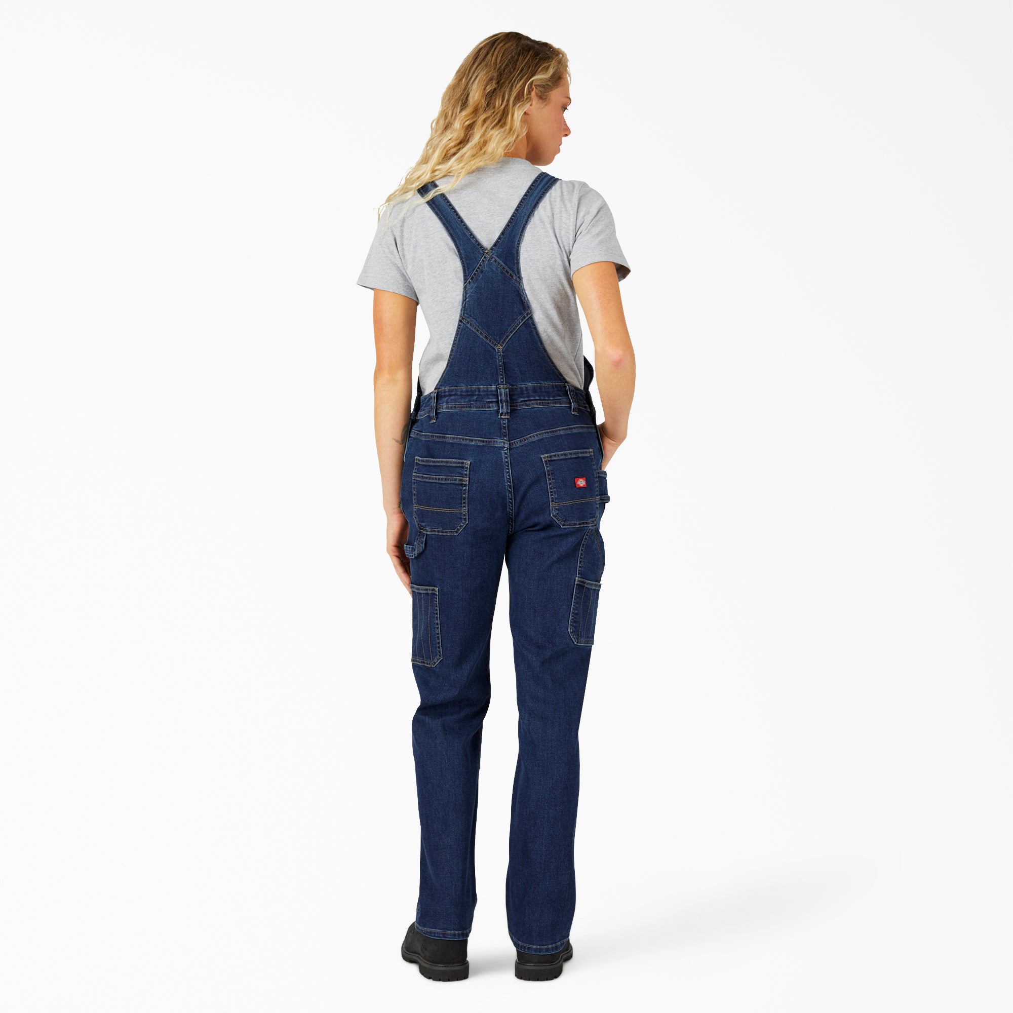 Women's Straight Fit Denim Double Front Bib Overalls-Women|Dickies