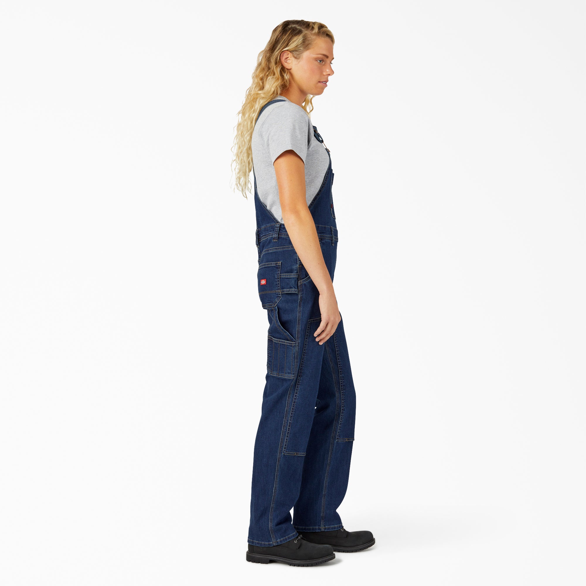 Women's Straight Fit Denim Double Front Bib Overalls-Women|Dickies