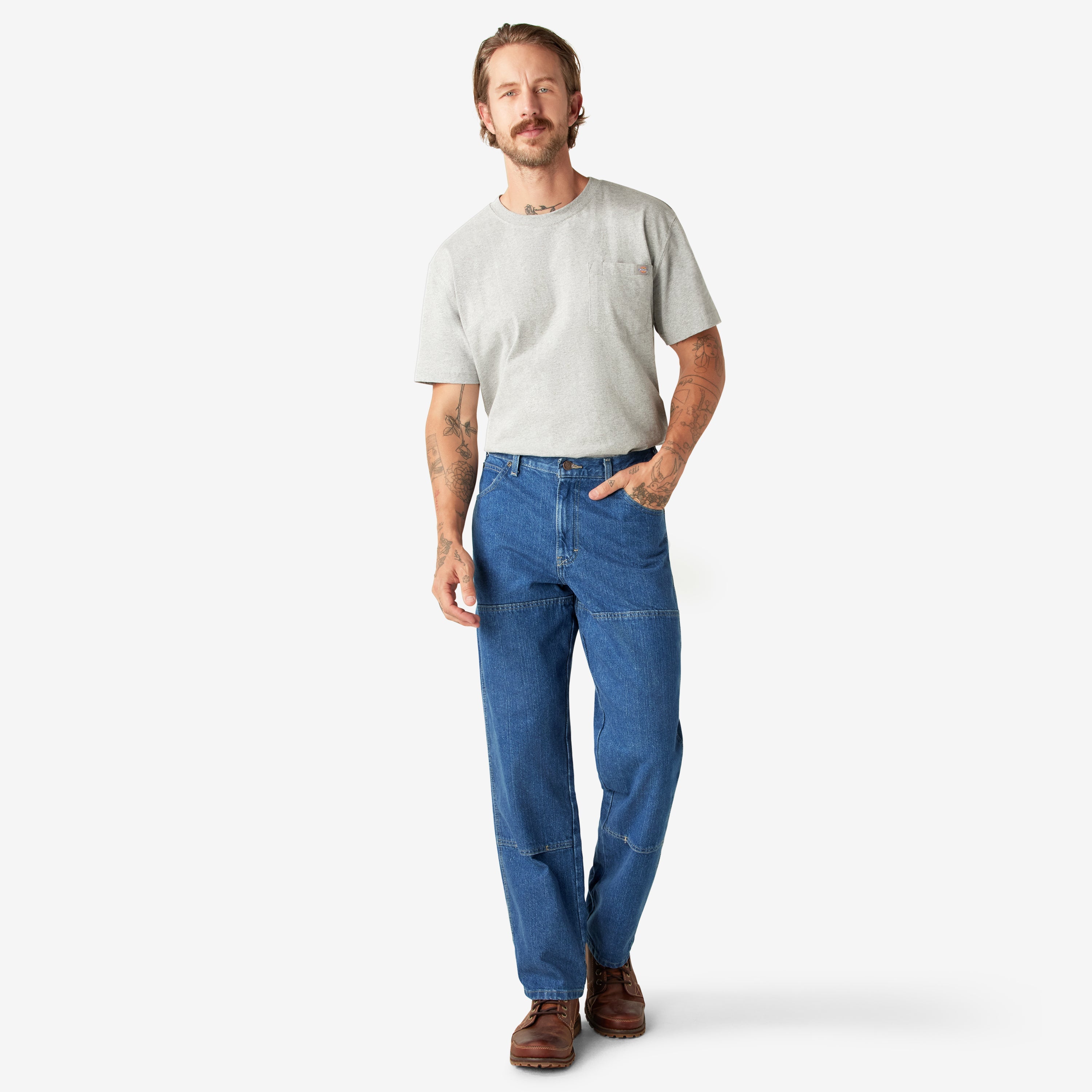 Relaxed Fit Double Knee Jeans-Men|Dickies
