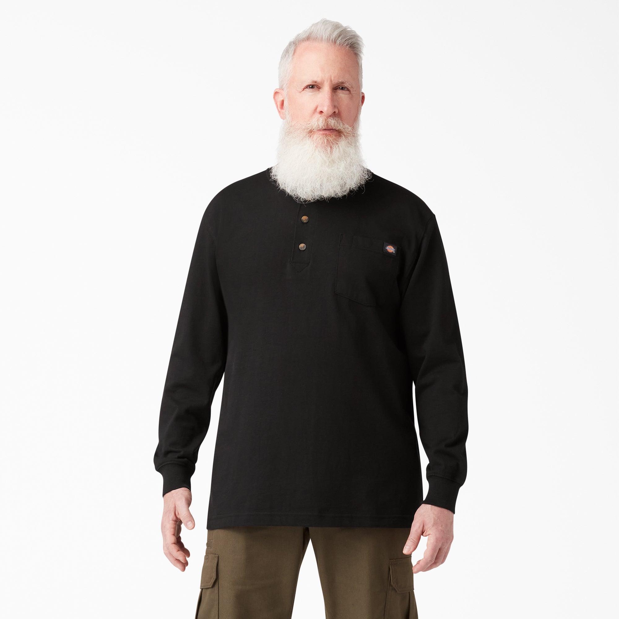 Heavyweight Long Sleeve Henley T-Shirt-Men|Dickies