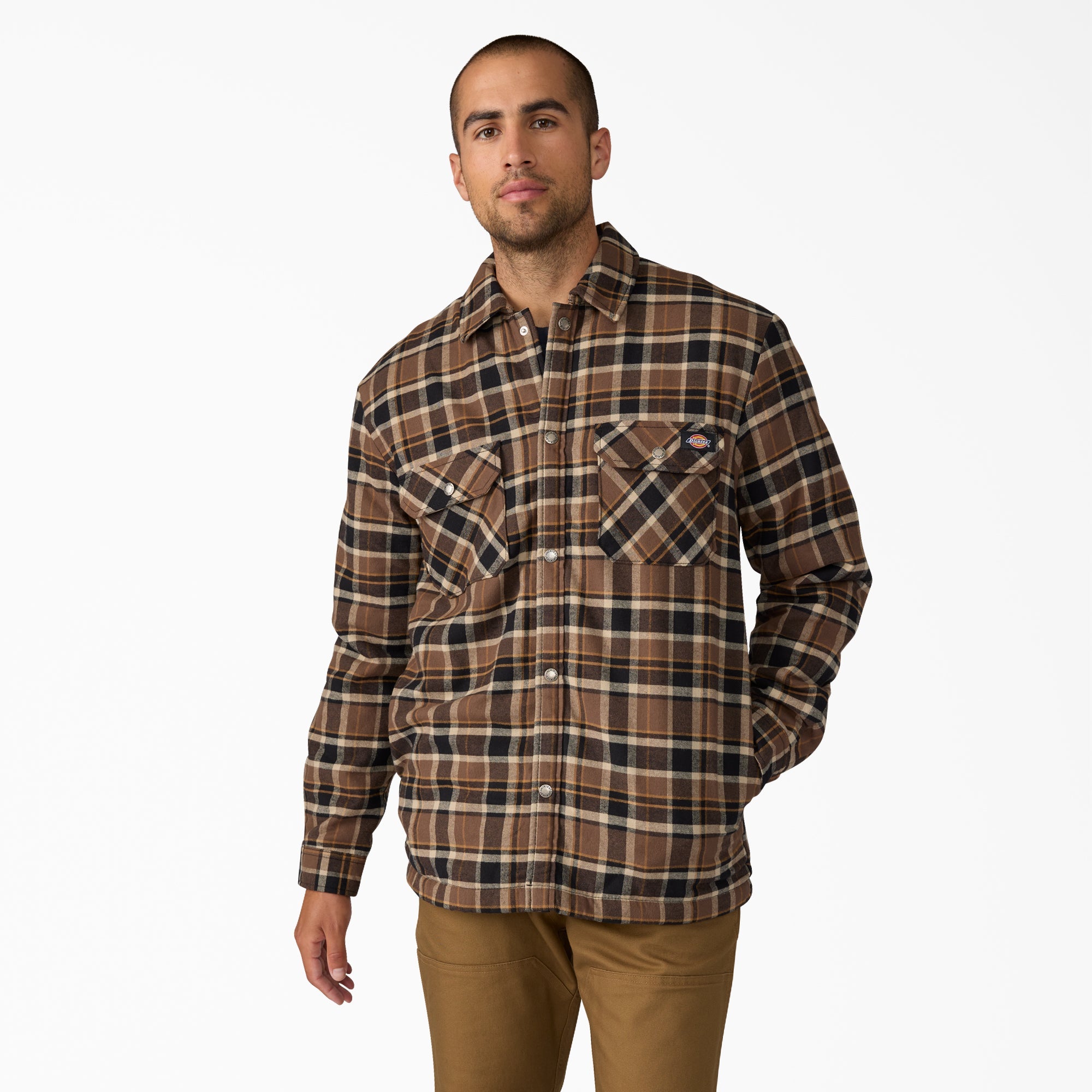 Water Repellent Fleece-Lined Flannel Shirt Jacket-Men|Sale|Dickies