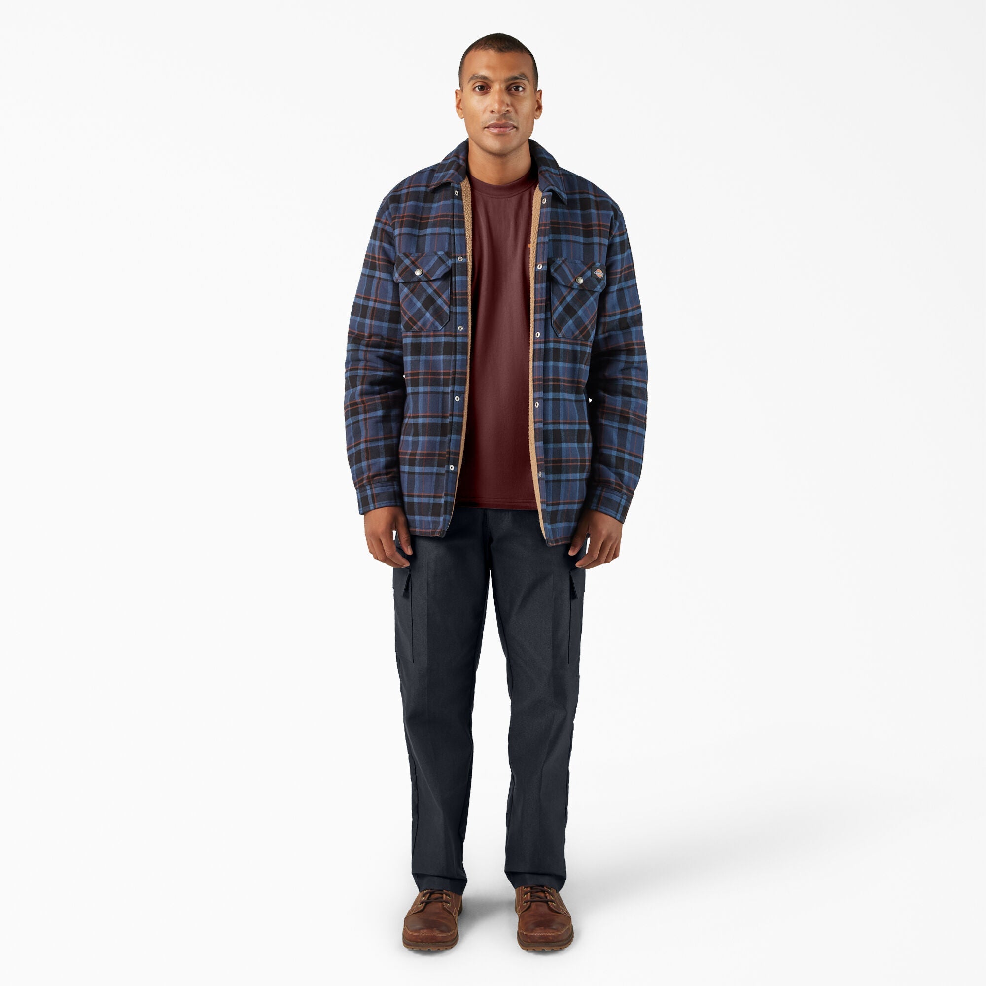 Water Repellent Fleece-Lined Flannel Shirt Jacket-Men|Sale|Dickies