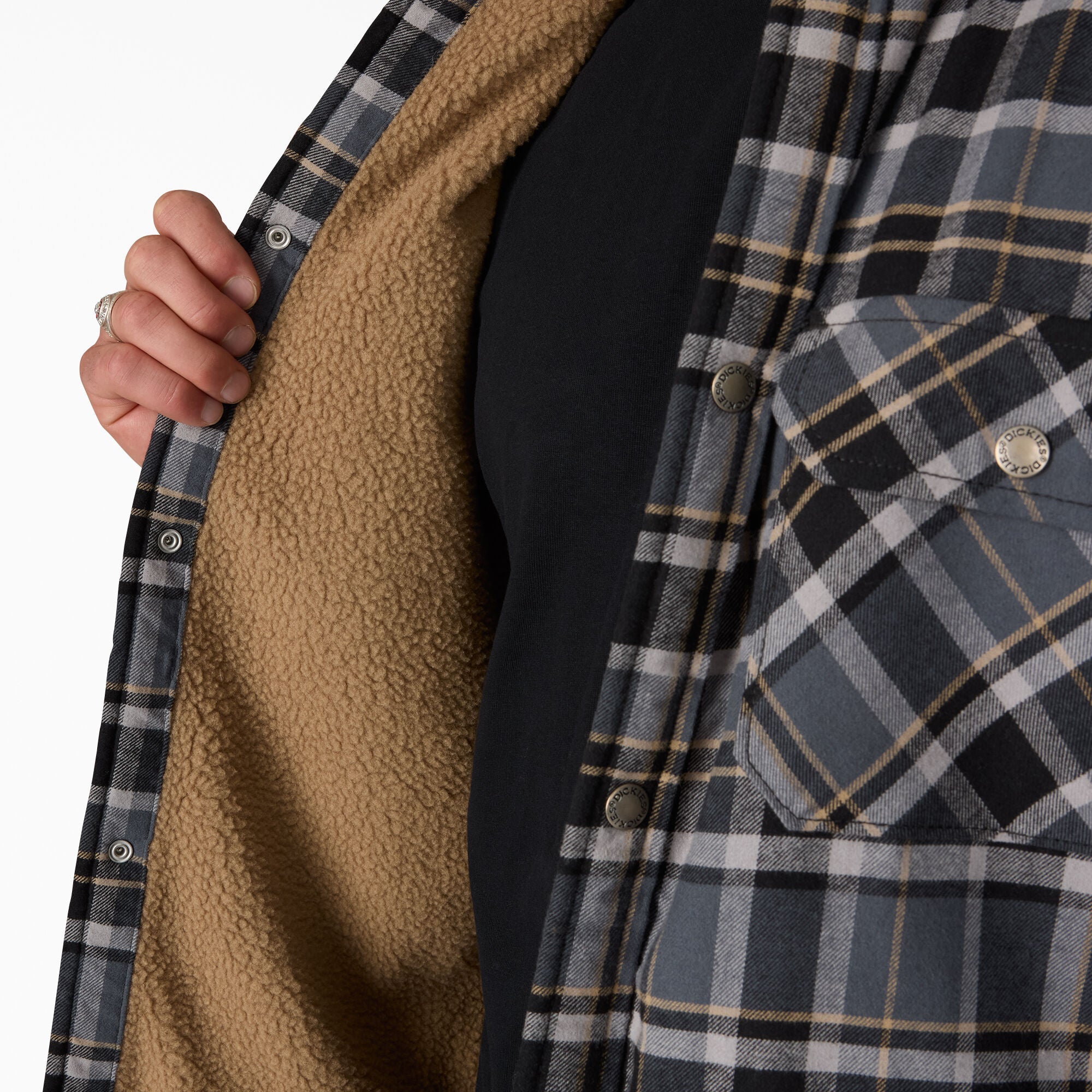 Water Repellent Fleece-Lined Flannel Shirt Jacket-Men|Sale|Dickies