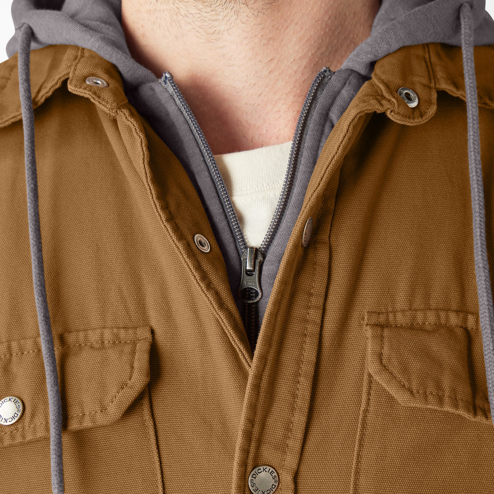Water Repellent Duck Hooded Shirt Jacket-Sale|Dickies
