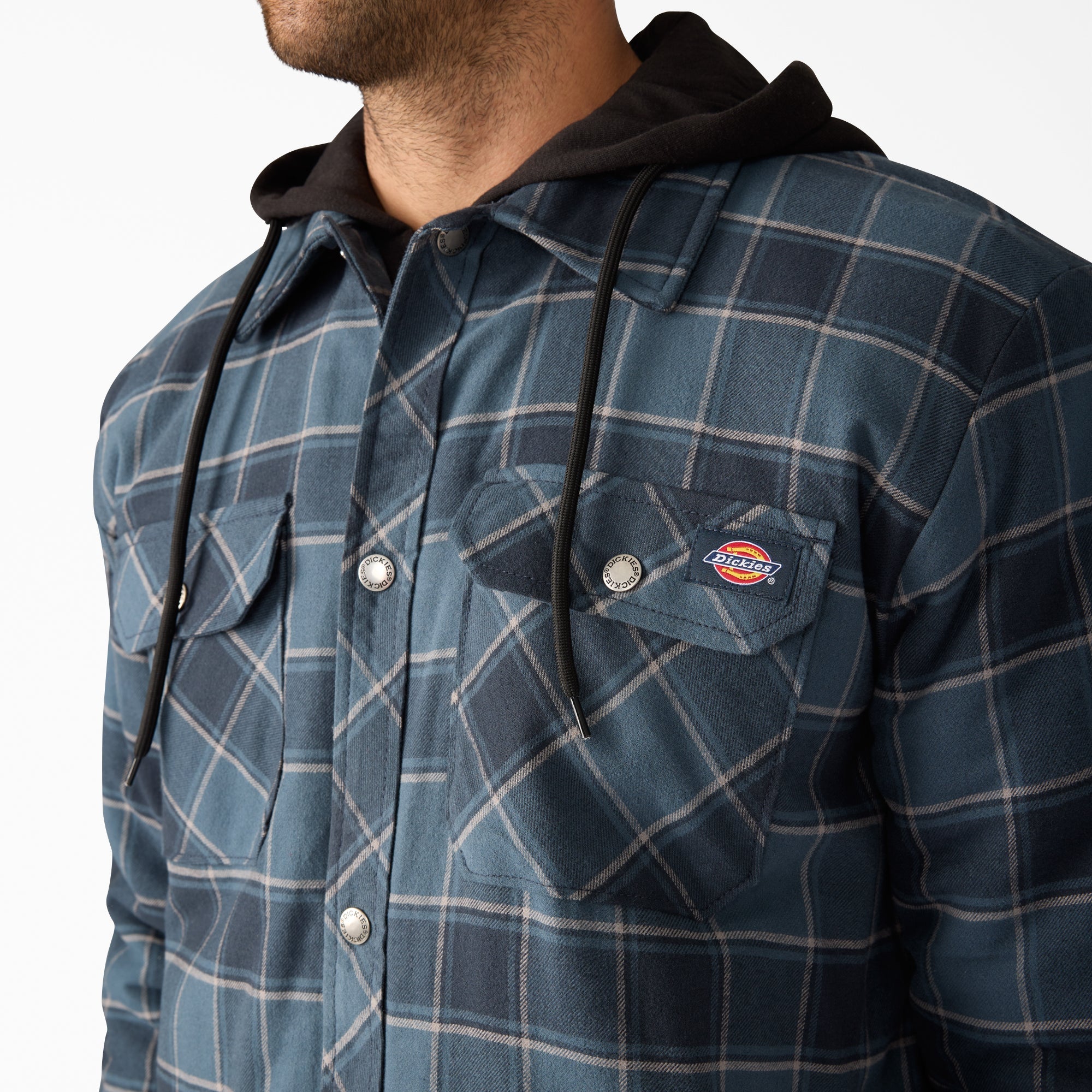 Water Repellent Flannel Hooded Shirt Jacket-Men|Dickies
