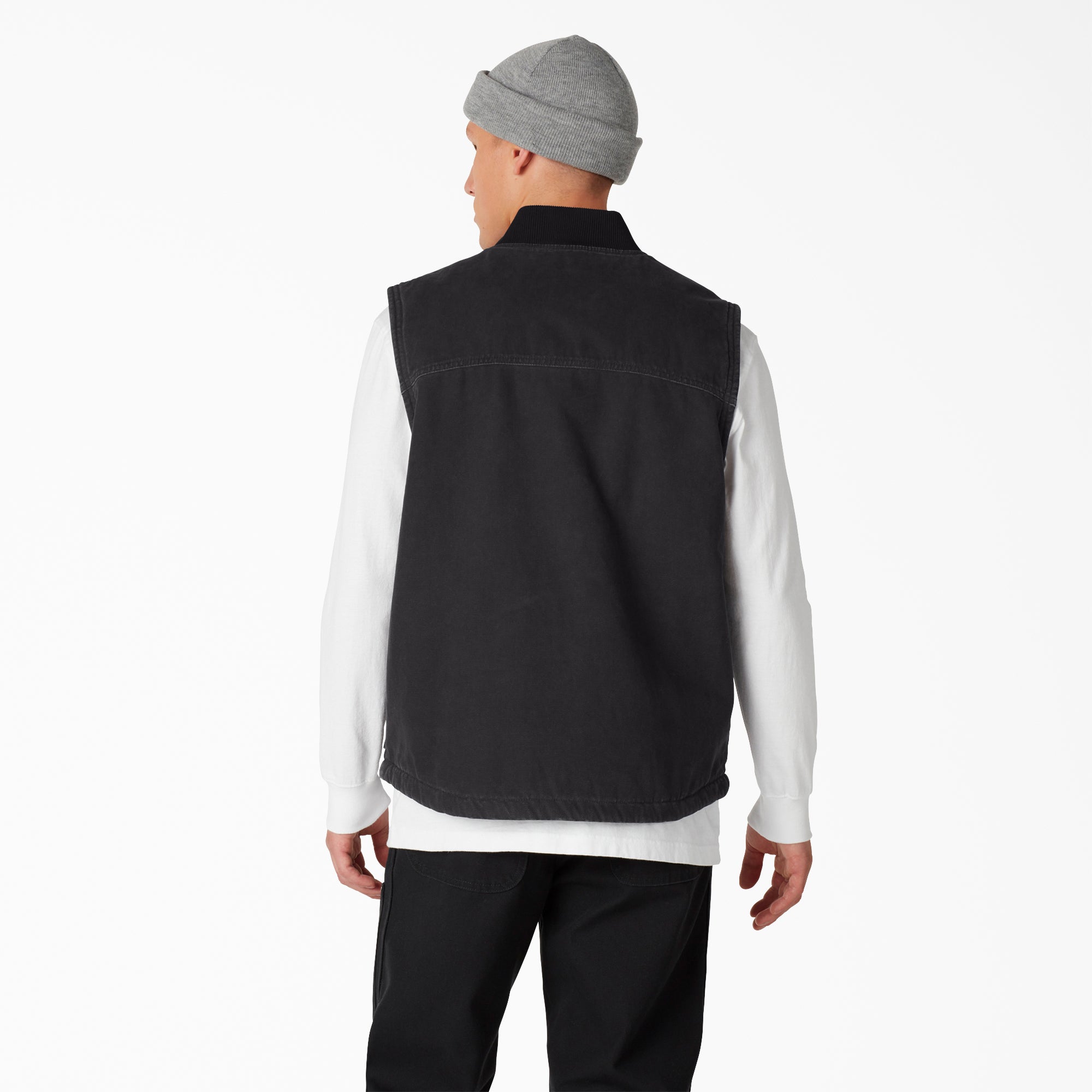 Stonewashed Duck High Pile Fleece Lined Vest-Men|Dickies