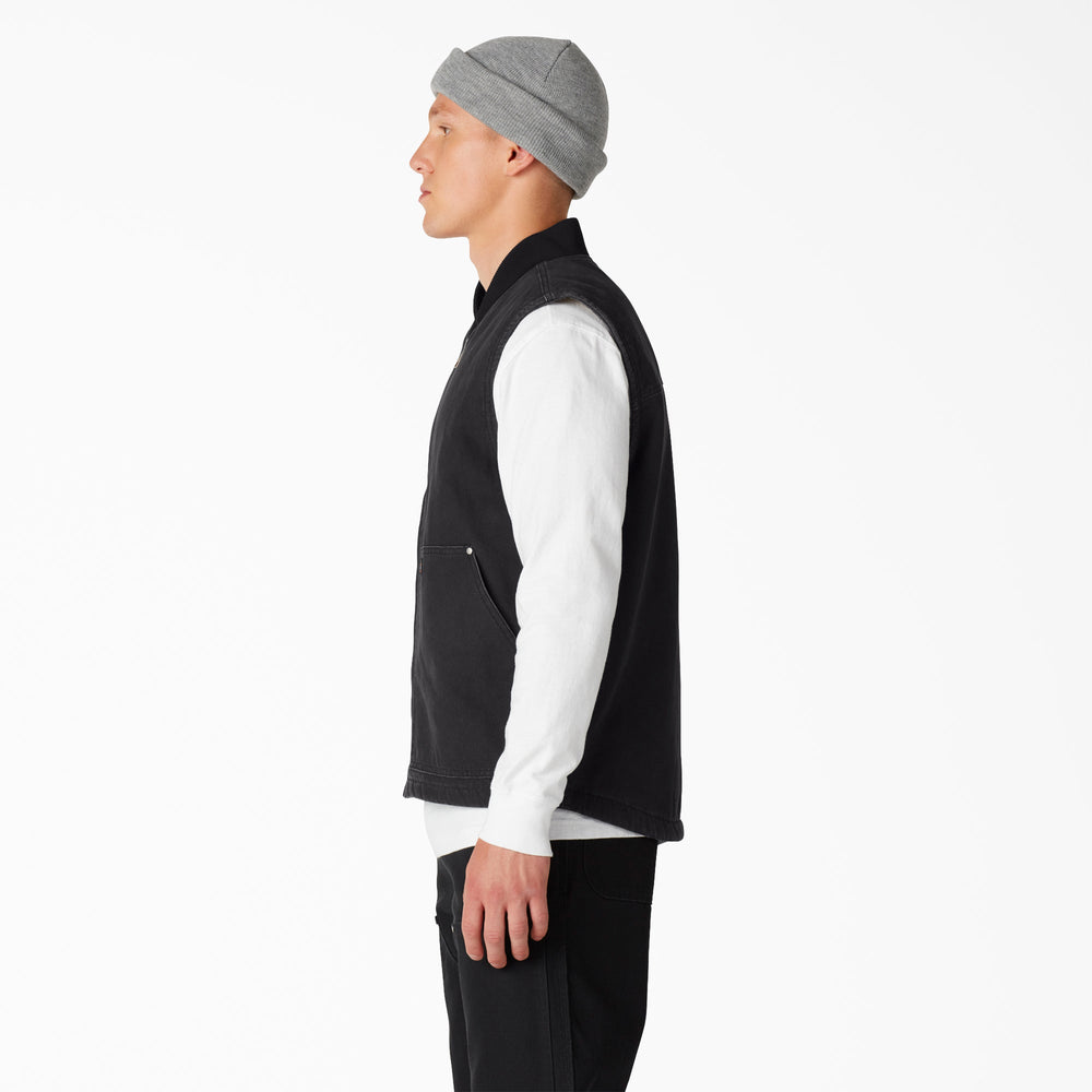Stonewashed Duck High Pile Fleece Lined Vest-Men|Dickies