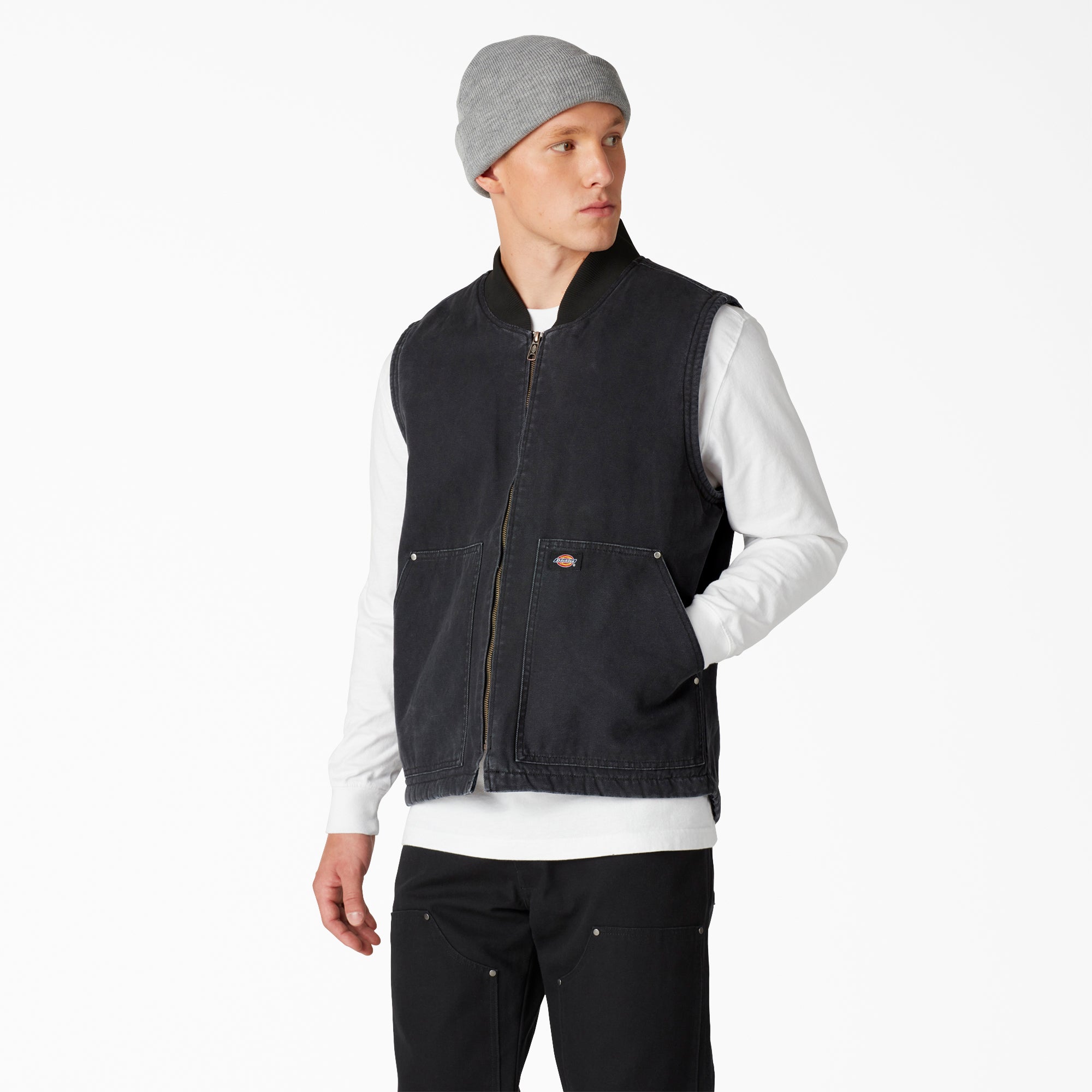 Stonewashed Duck High Pile Fleece Lined Vest-Men|Dickies