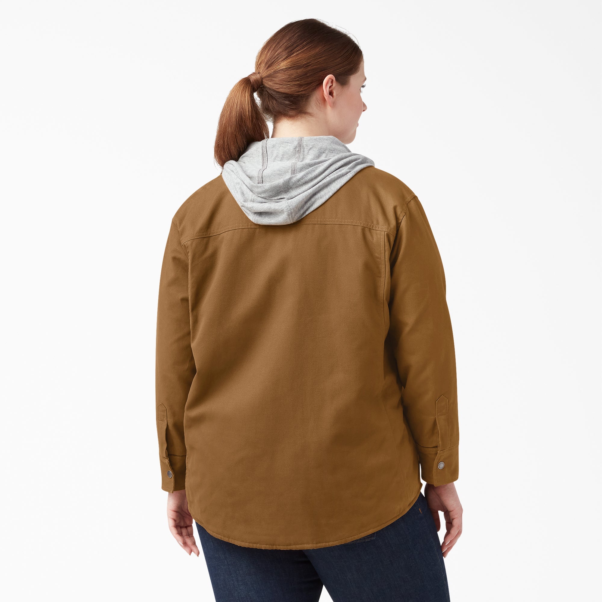 Women's Plus Duck Hooded Shirt Jacket-Women|Dickies