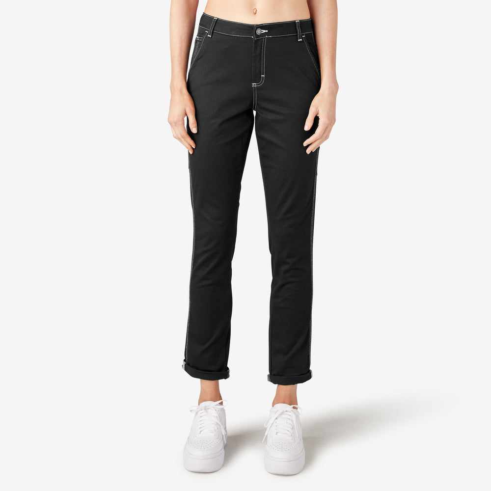 Women's Slim Straight Fit Roll Hem Carpenter Pants-Women|Dickies