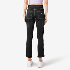 Women's Slim Straight Fit Roll Hem Carpenter Pants-Women|Dickies