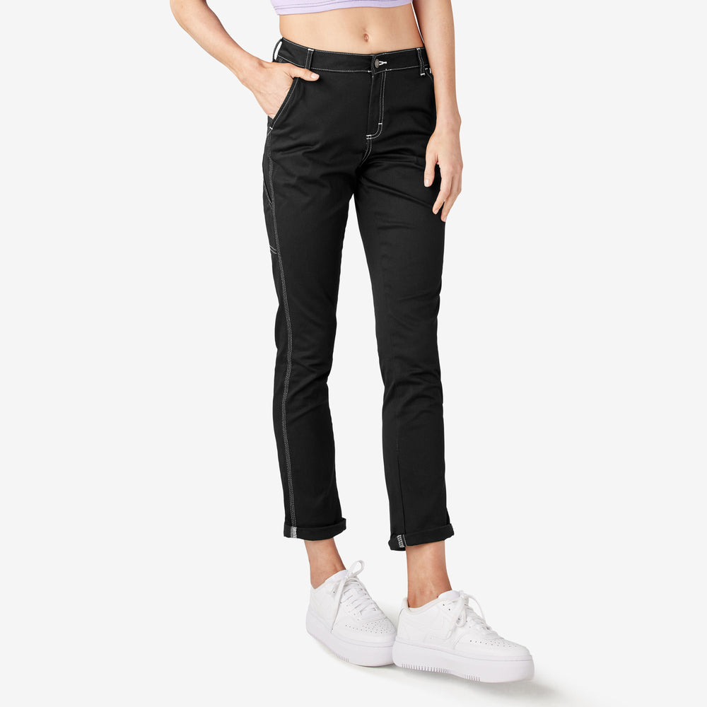 Women's Slim Straight Fit Roll Hem Carpenter Pants-Women|Dickies