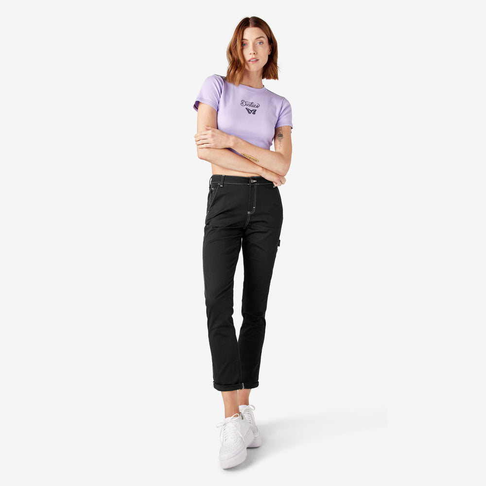 Women's Slim Straight Fit Roll Hem Carpenter Pants-Women|Dickies