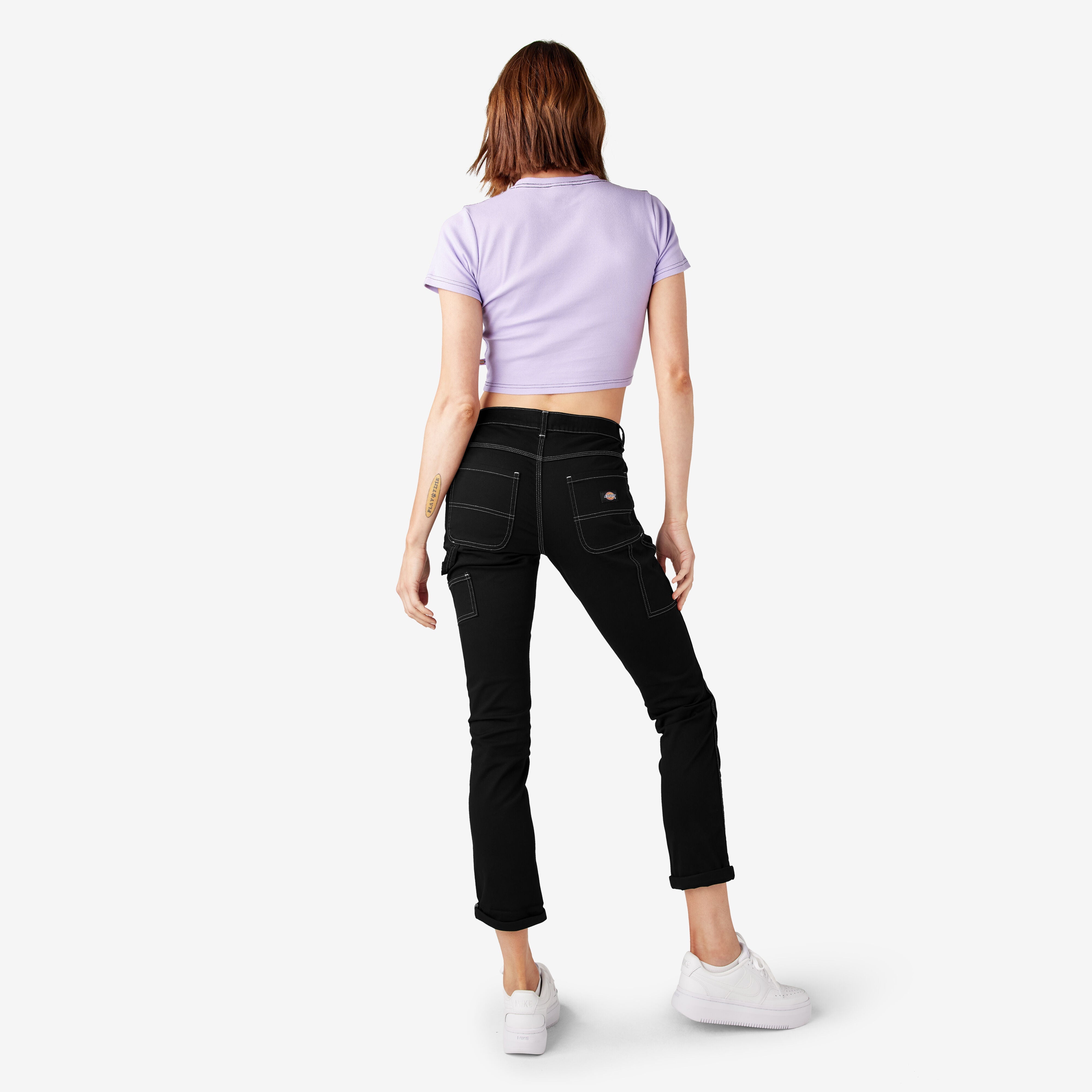 Women's Slim Straight Fit Roll Hem Carpenter Pants-Women|Dickies