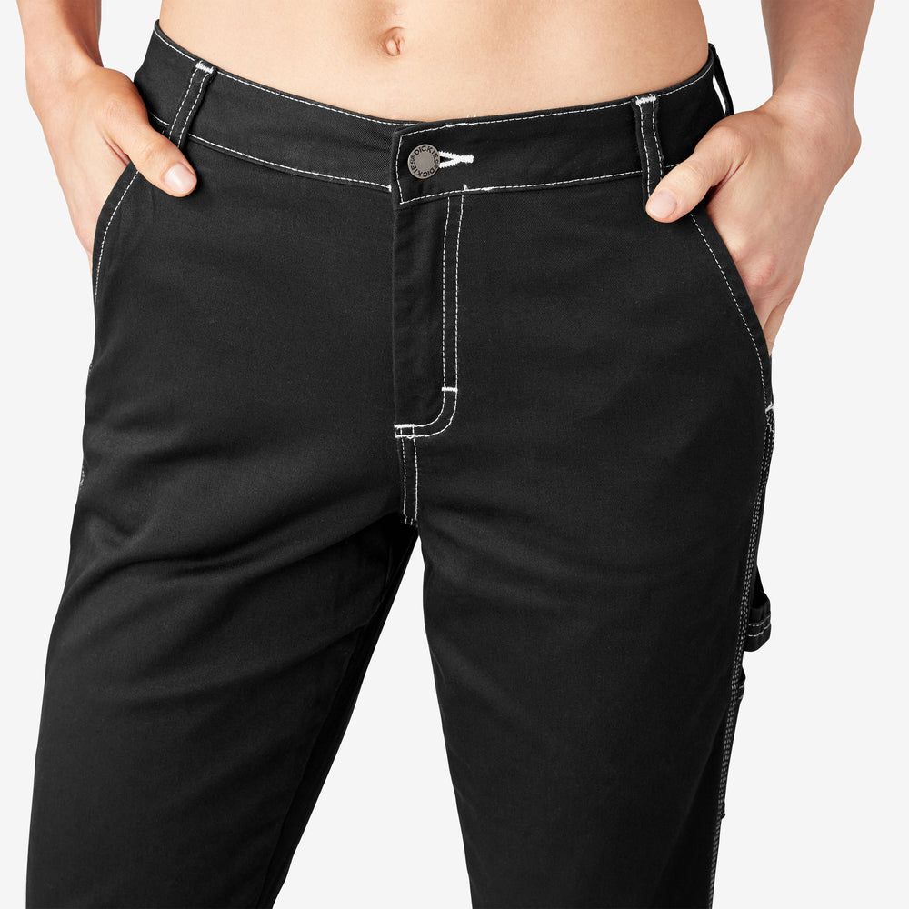 Women's Slim Straight Fit Roll Hem Carpenter Pants-Women|Dickies