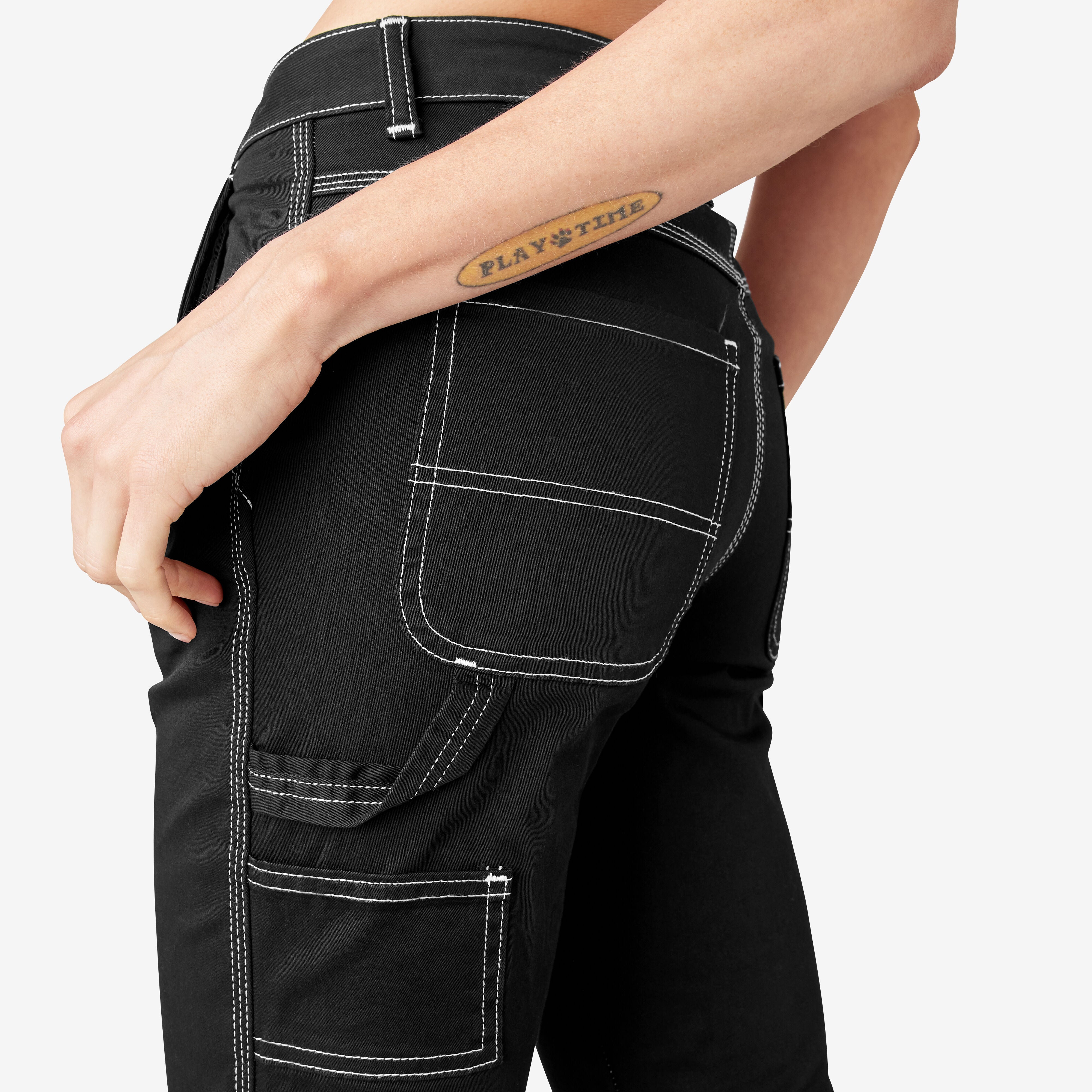 Women's Slim Straight Fit Roll Hem Carpenter Pants-Women|Dickies