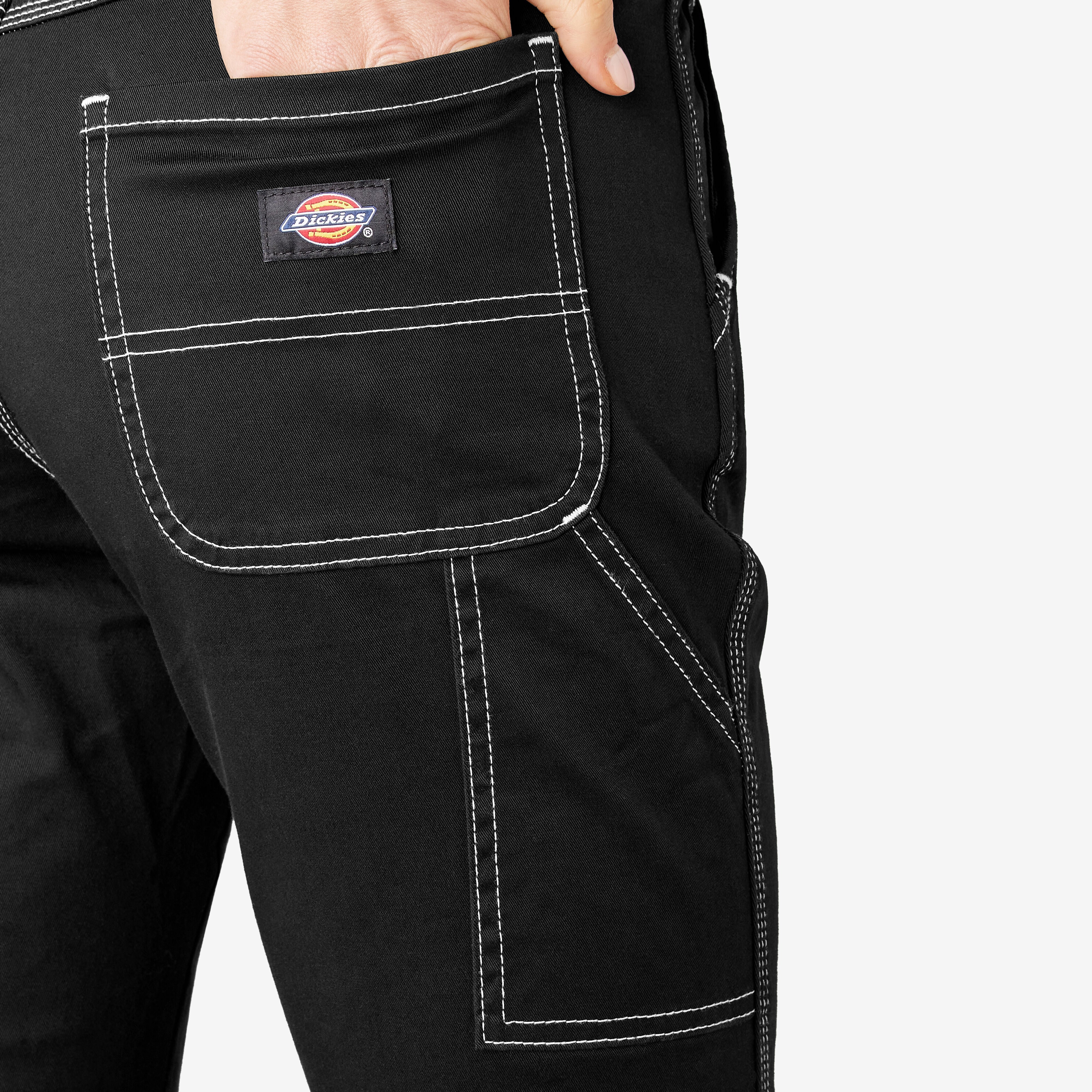 Women's Slim Straight Fit Roll Hem Carpenter Pants-Women|Dickies
