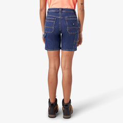 Women’s Relaxed Fit Denim Carpenter Shorts, 7"-Women|Dickies