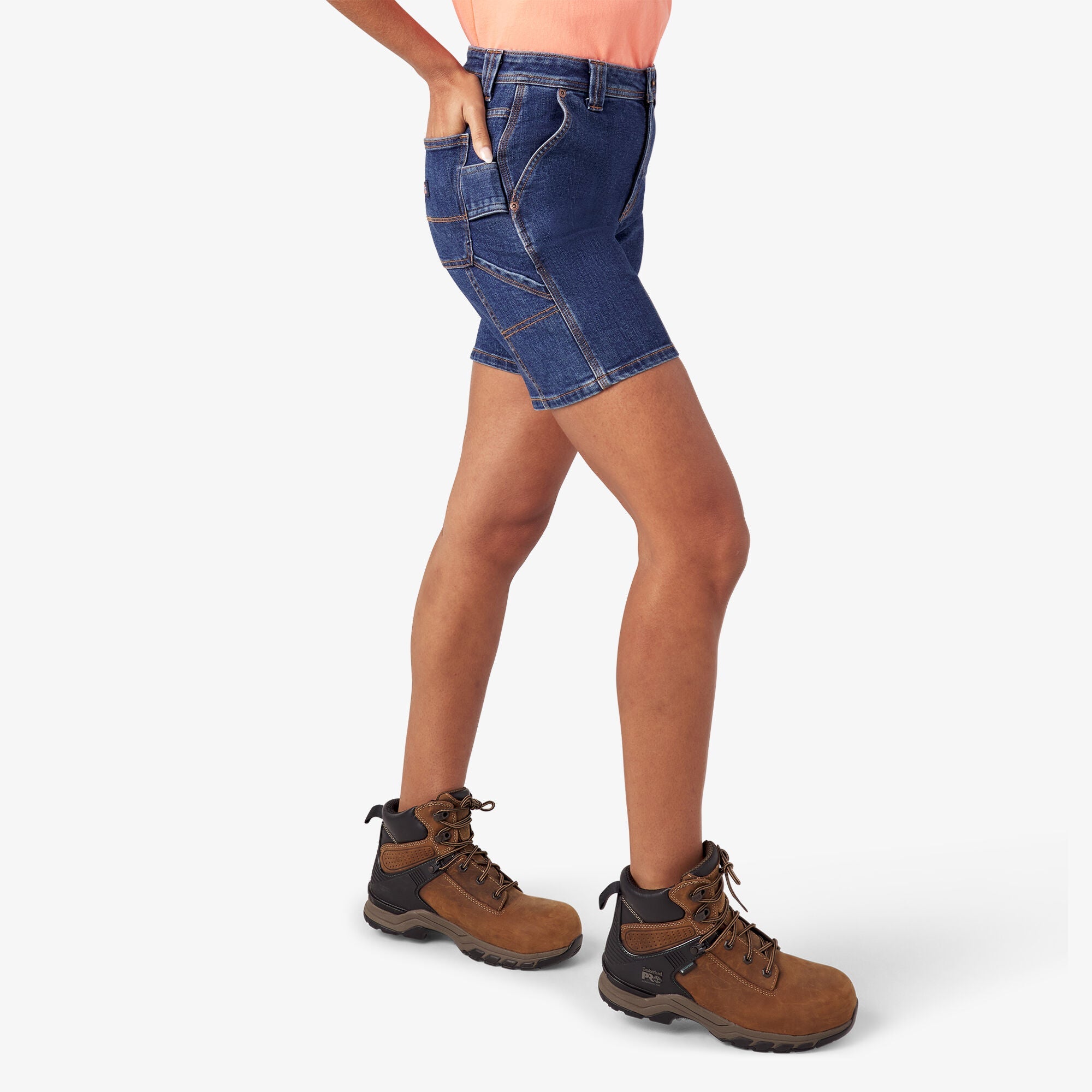 Women’s Relaxed Fit Denim Carpenter Shorts, 7"-Women|Dickies