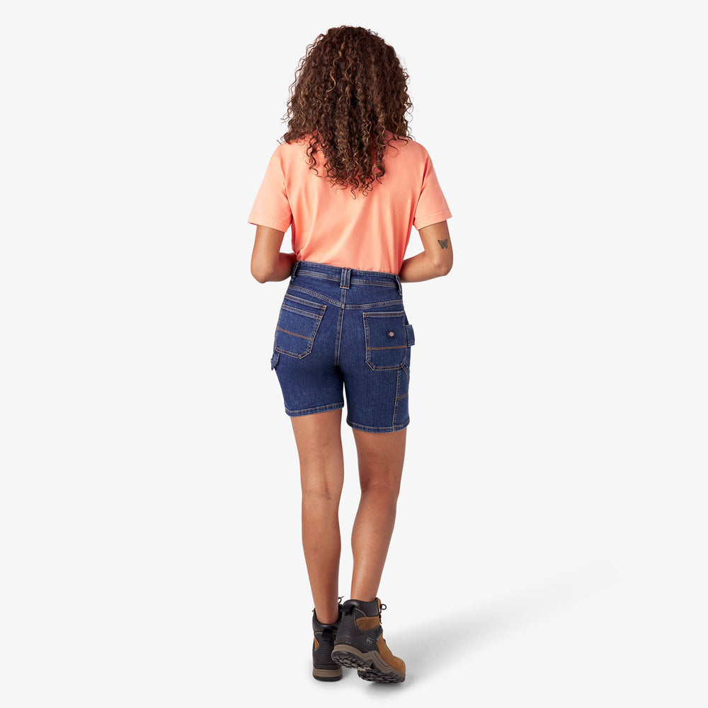 Women’s Relaxed Fit Denim Carpenter Shorts, 7"-Women|Dickies