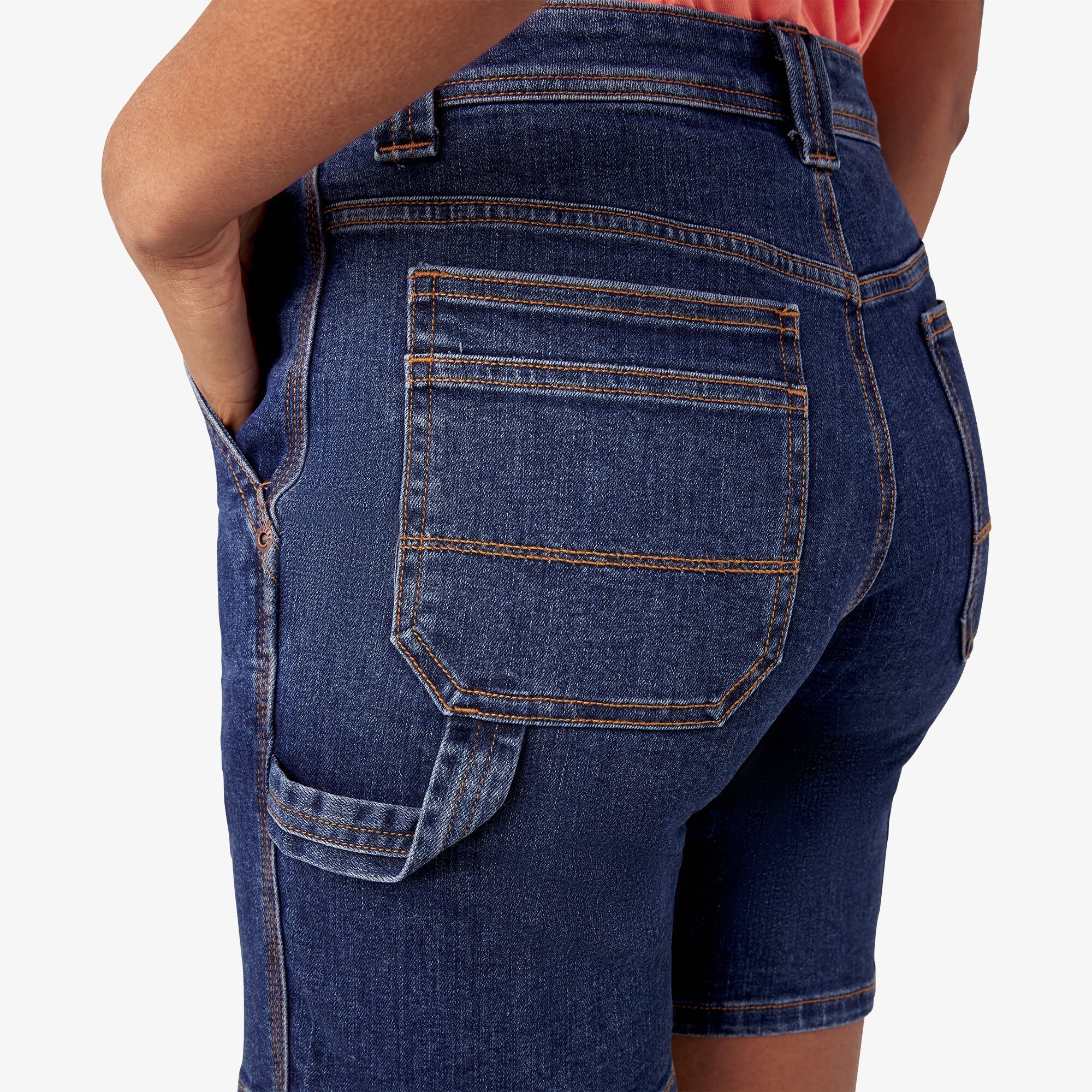Women’s Relaxed Fit Denim Carpenter Shorts, 7"-Women|Dickies