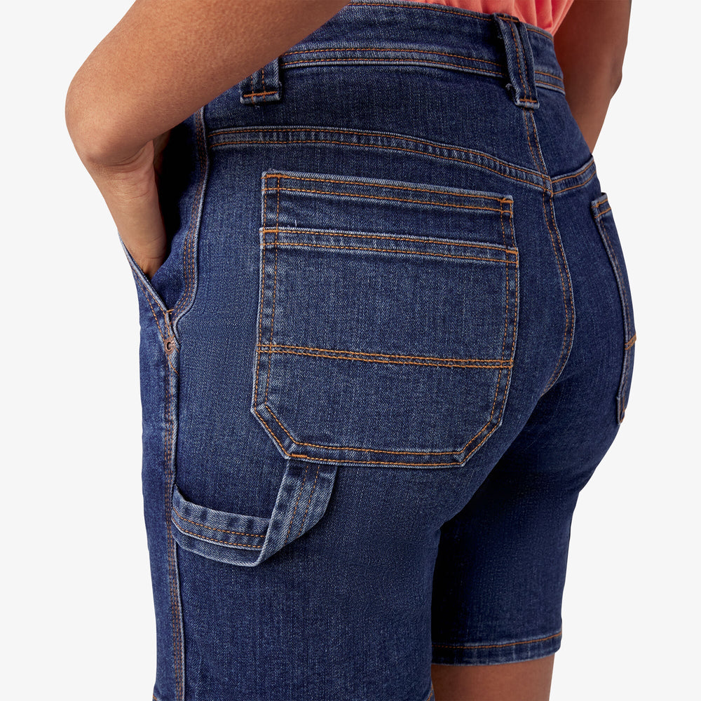 Women’s Relaxed Fit Denim Carpenter Shorts, 7"-Women|Dickies