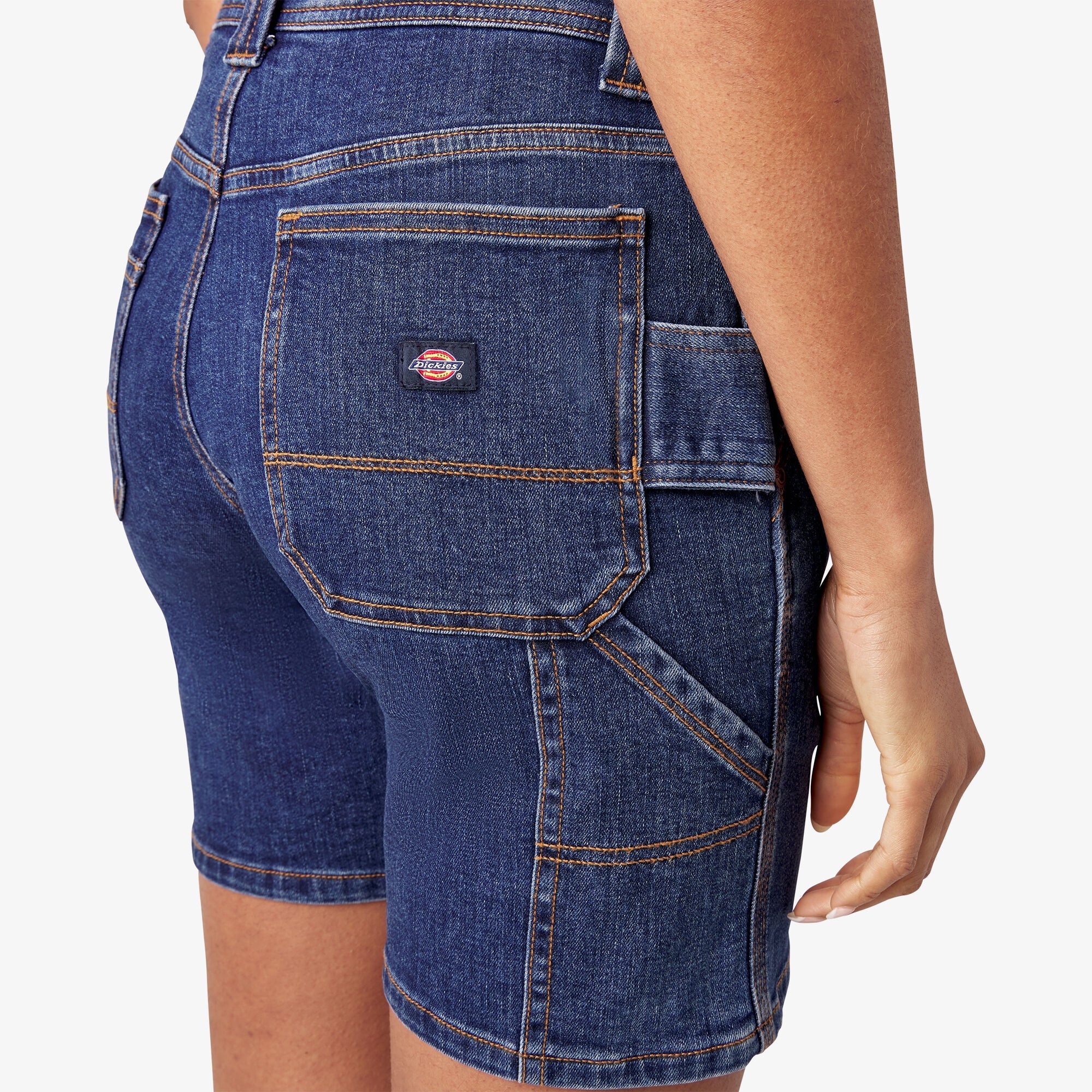 Women’s Relaxed Fit Denim Carpenter Shorts, 7"-Women|Dickies