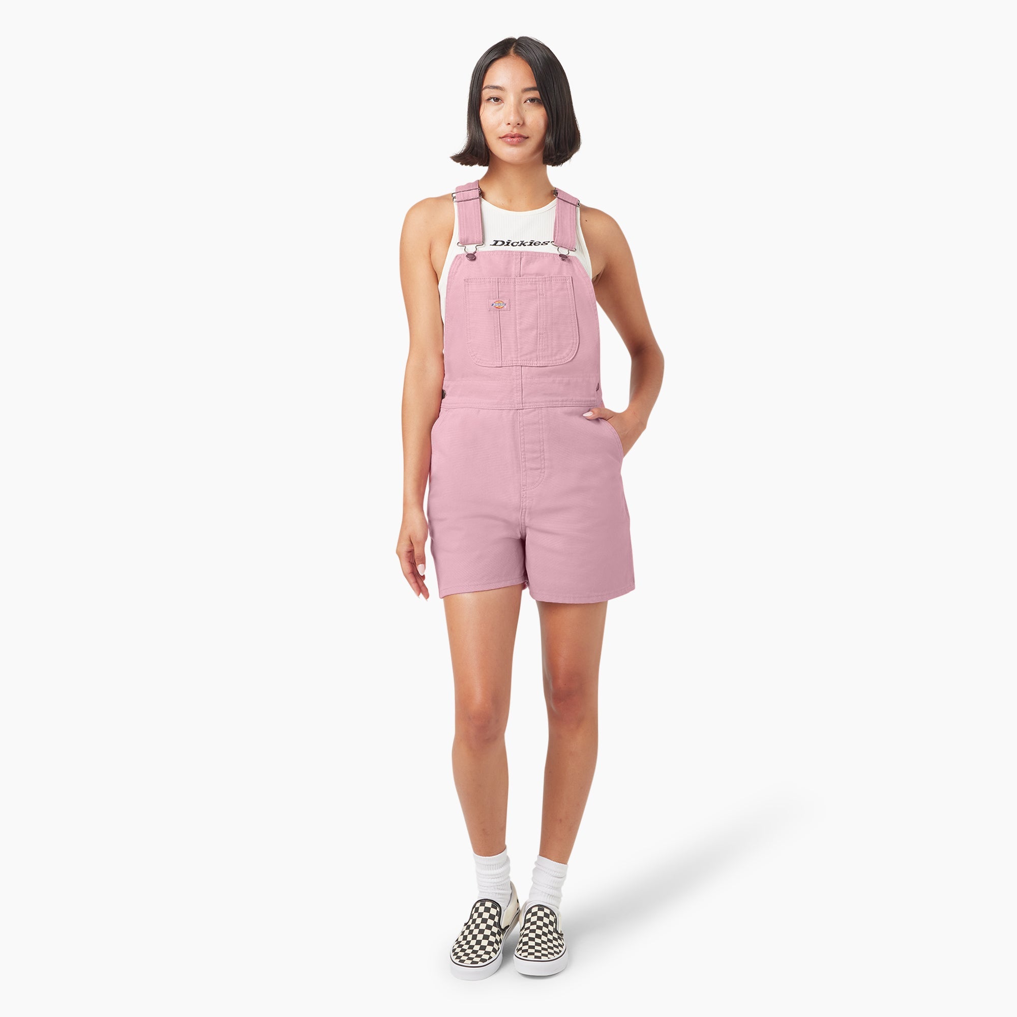 Women's Duck Canvas Bib Shortalls, 4"-Sale|Dickies