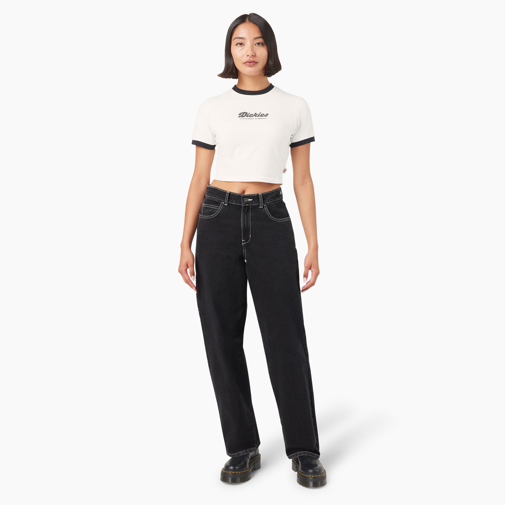 Women’s Lewistown Cropped Ringer T-Shirt-Sale|Dickies