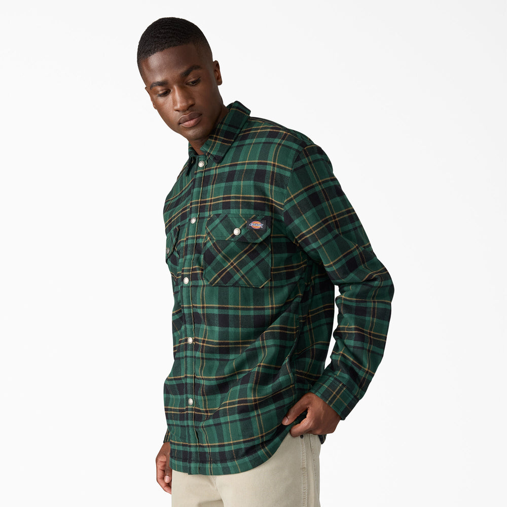 Water Repellent Fleece-Lined Flannel Shirt Jacket-Men|Sale|Dickies