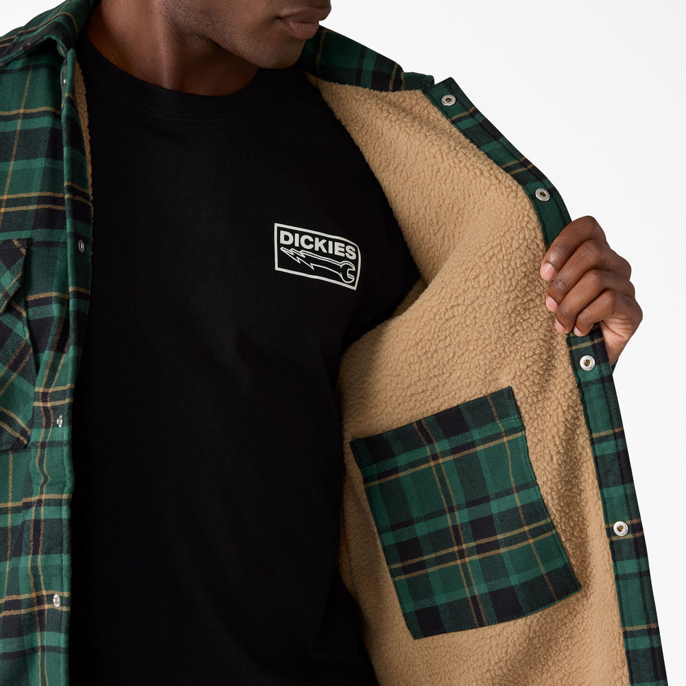 Water Repellent Fleece-Lined Flannel Shirt Jacket-Men|Sale|Dickies